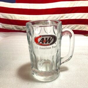 Vintage A&W Root Beer 6"  Thumbprint  Heavy Glass Mug
